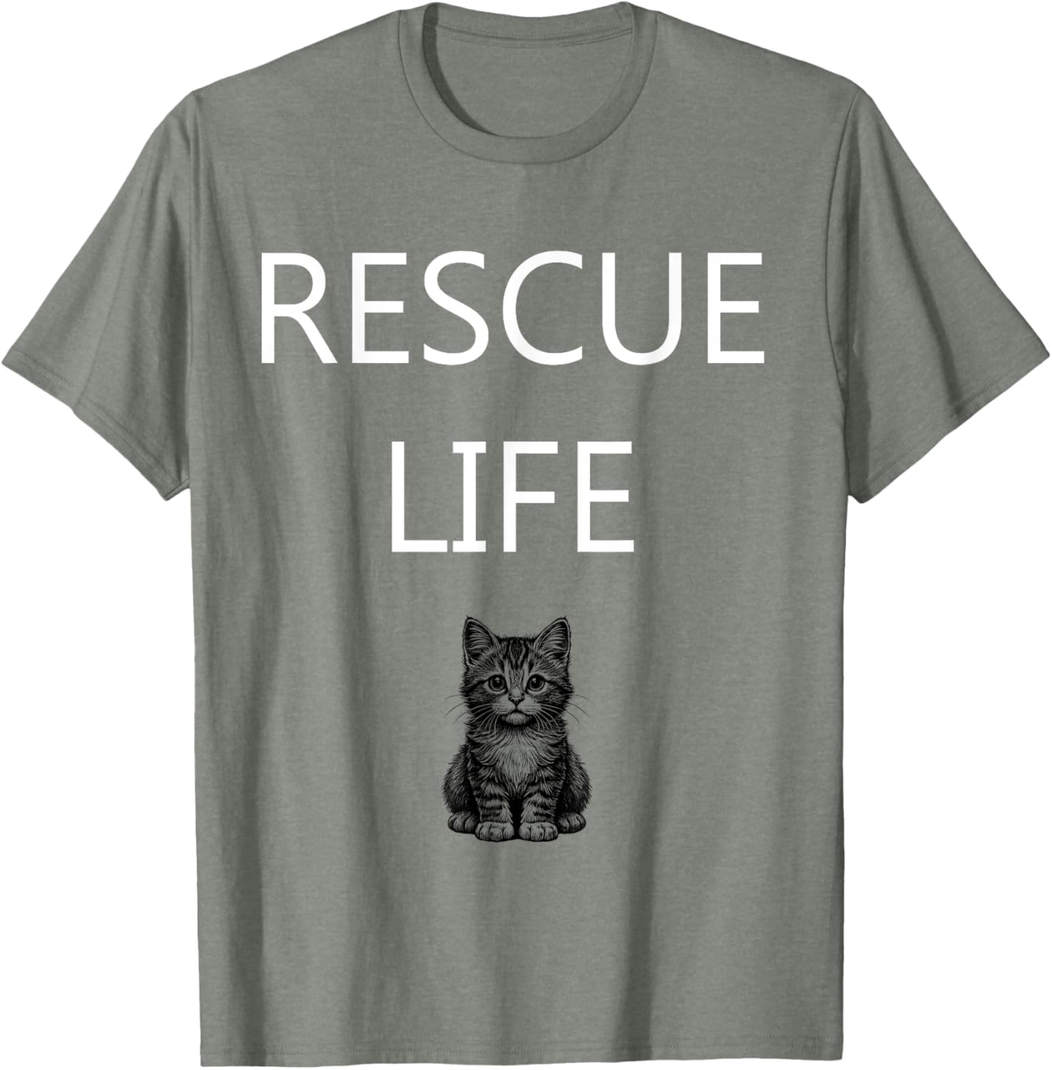 Rescue Life Kitten Animal Welfare T-Shirt for Cat Lovers and Advocates - 1