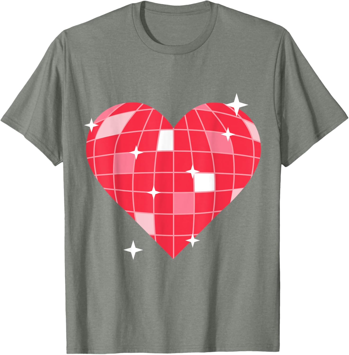 Retro 1970s Pink Heart Disco Ball T-Shirt for Vintage Lovers - 19