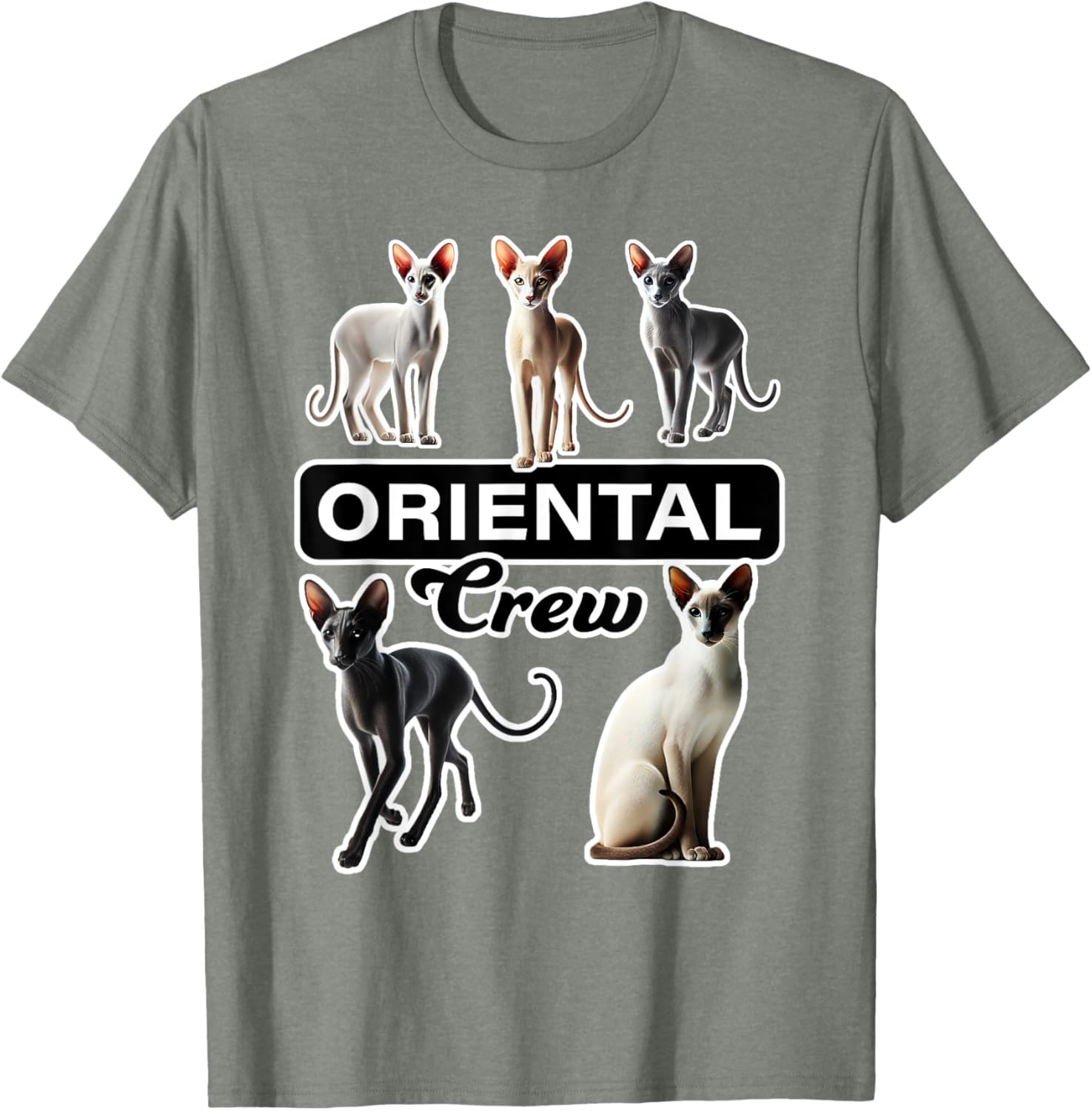 Oriental Cat Crew T-Shirt for Cat Lovers - Stylish and Comfortable Wear - 26