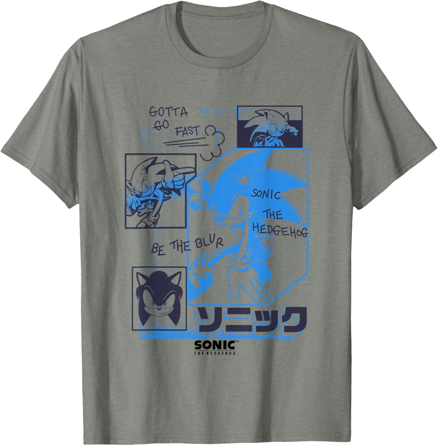 Sonic The Hedgehog Gotta Go Fast Vintage Sketch T-Shirt for Fans - 7