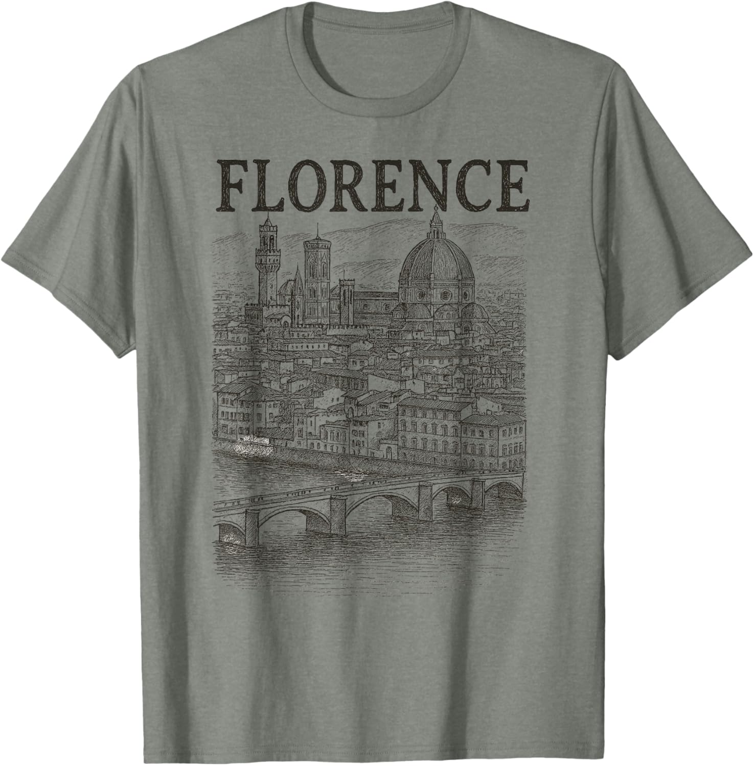 Vintage Florence Italy Skyline T-Shirt Perfect Souvenir for Travelers - 3