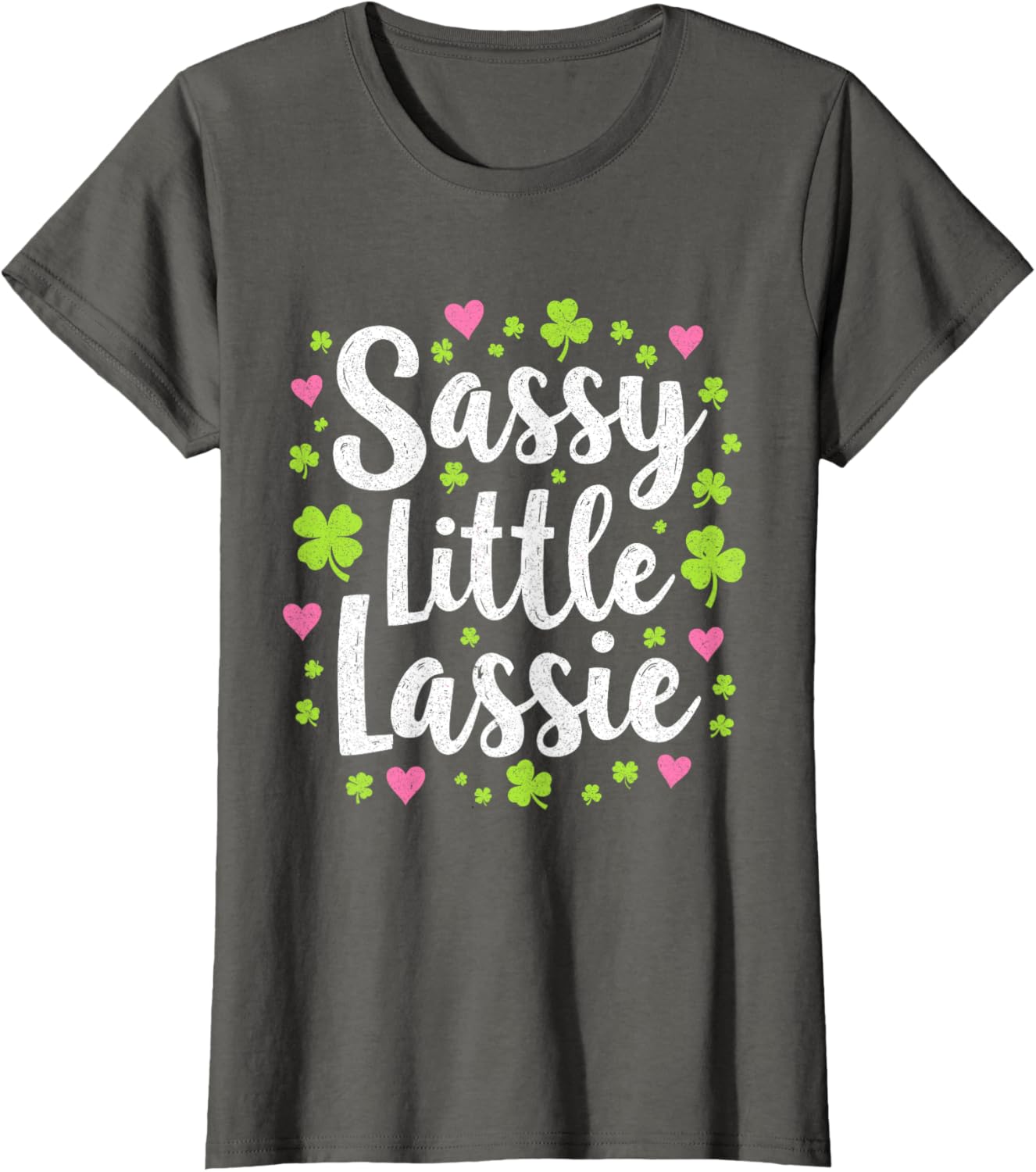 Sassy St Patrick's Day T-Shirt for Girls - Cute Little Lassie Design - 12