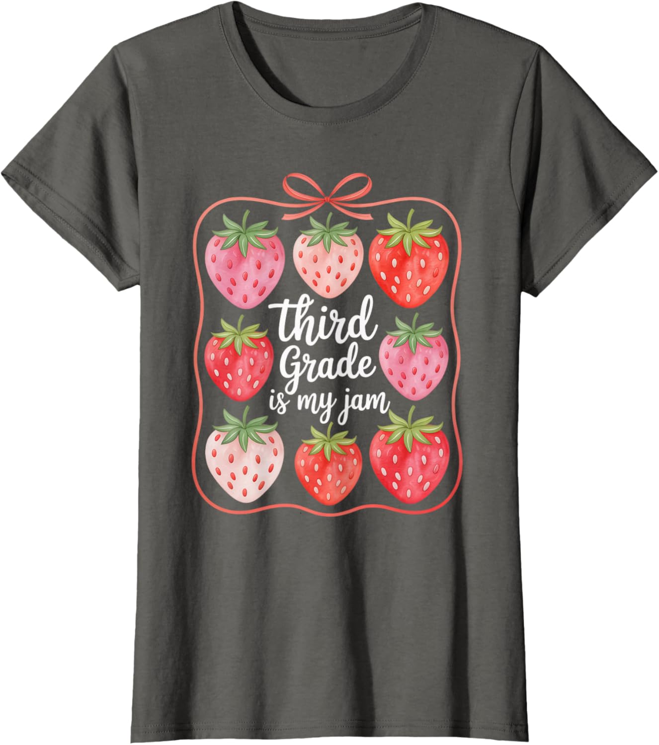 Cute Strawberry Teacher Back to School T-Shirt for Third Grade Fun - 14