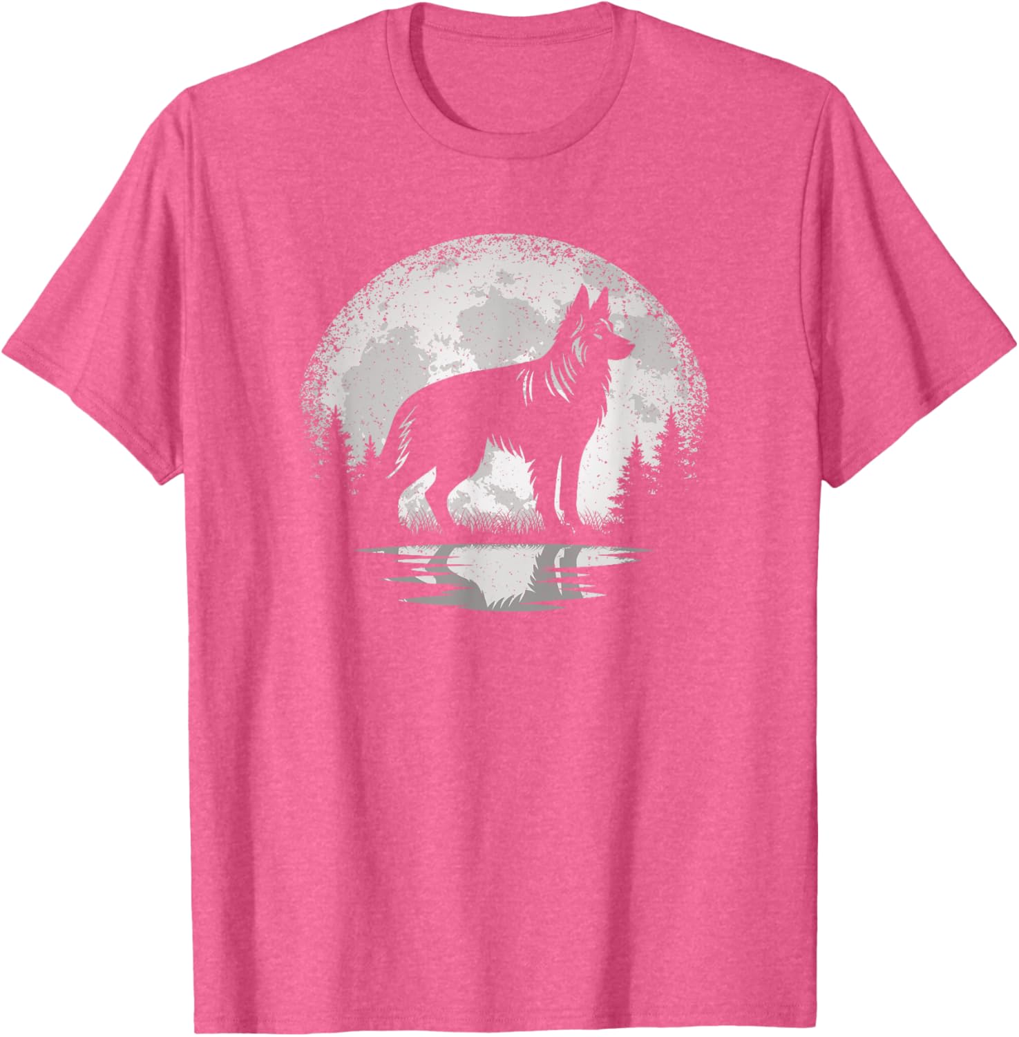 Vintage German Shepherd Moon T-Shirt for Dog Lovers - Unisex Style - 16