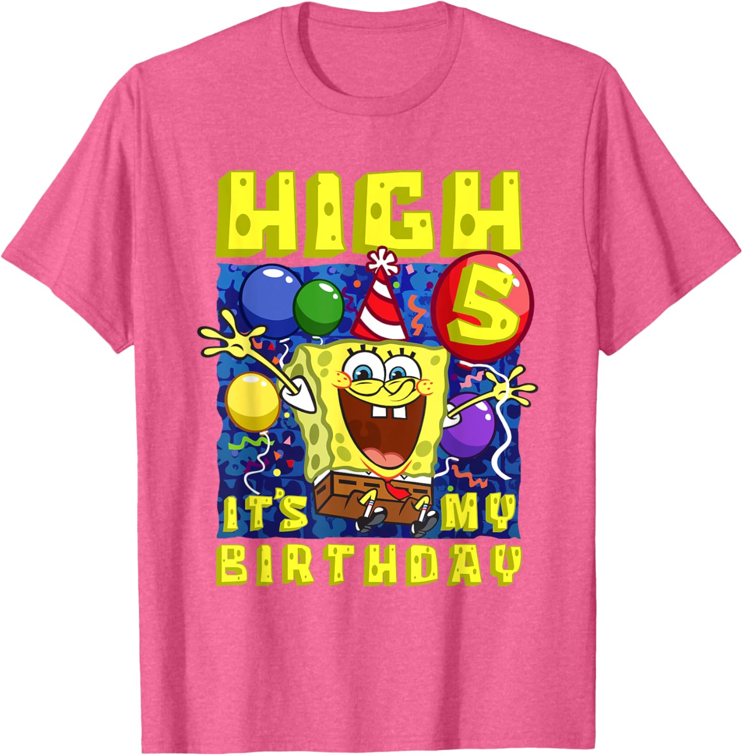 SpongeBob SquarePants Birthday T-Shirt for Boys and Girls Age 5 - 11