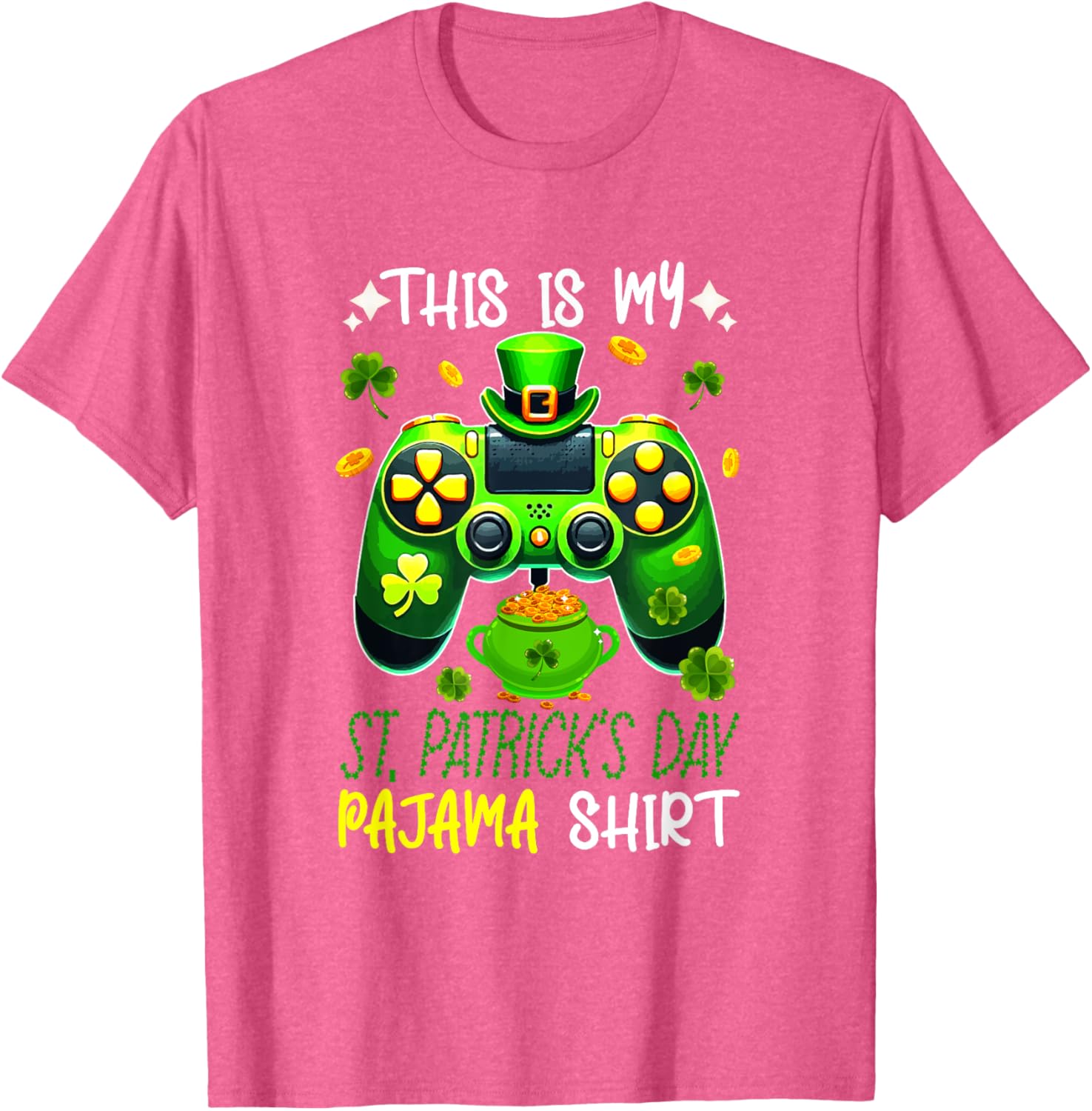 St. Patrick's Day Gamer T-Shirt - Fun Pyjama Shirt for Gaming Enthusiasts - 16