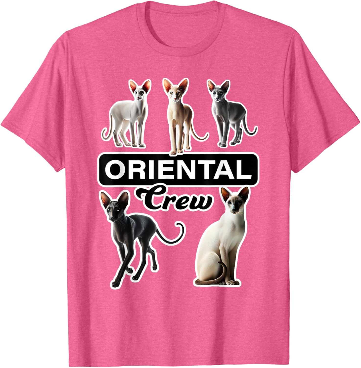 Oriental Cat Crew T-Shirt for Cat Lovers - Stylish and Comfortable Wear - 17