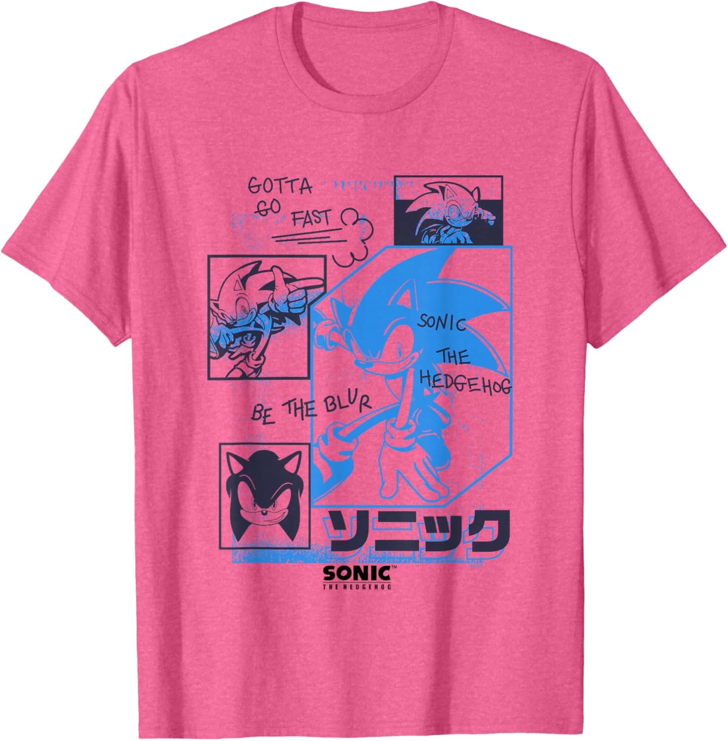 Sonic The Hedgehog Gotta Go Fast Vintage Sketch T-Shirt for Fans - 5