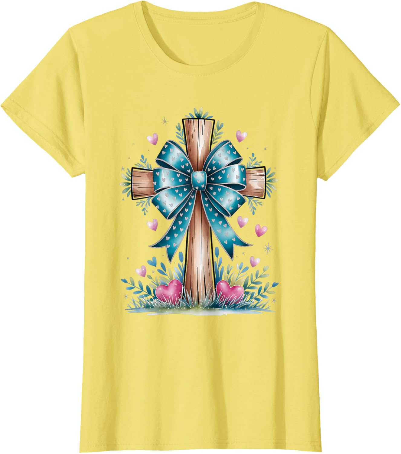 Rustic Floral Cross T-Shirt for Easter Spring Christian Faith Enthusiasts - 3