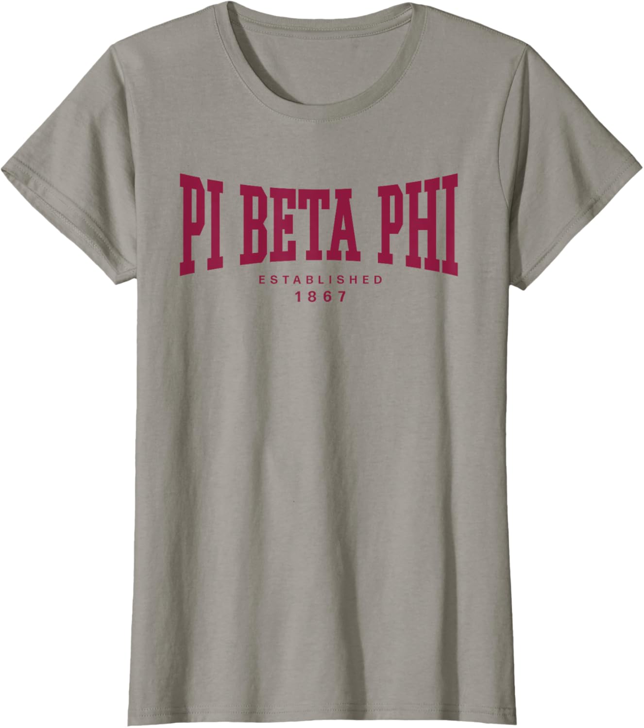 Pi Beta Phi Varsity Logo 1867 Wine T-Shirt for Comfortable Style - 1