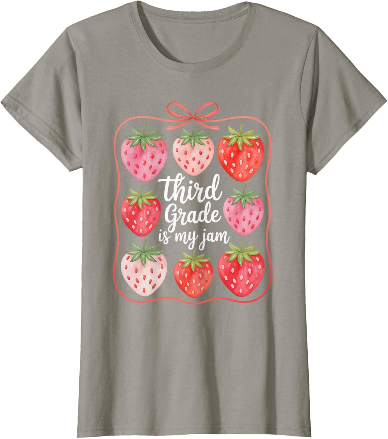 Cute Strawberry Teacher Back to School T-Shirt for Third Grade Fun - 16