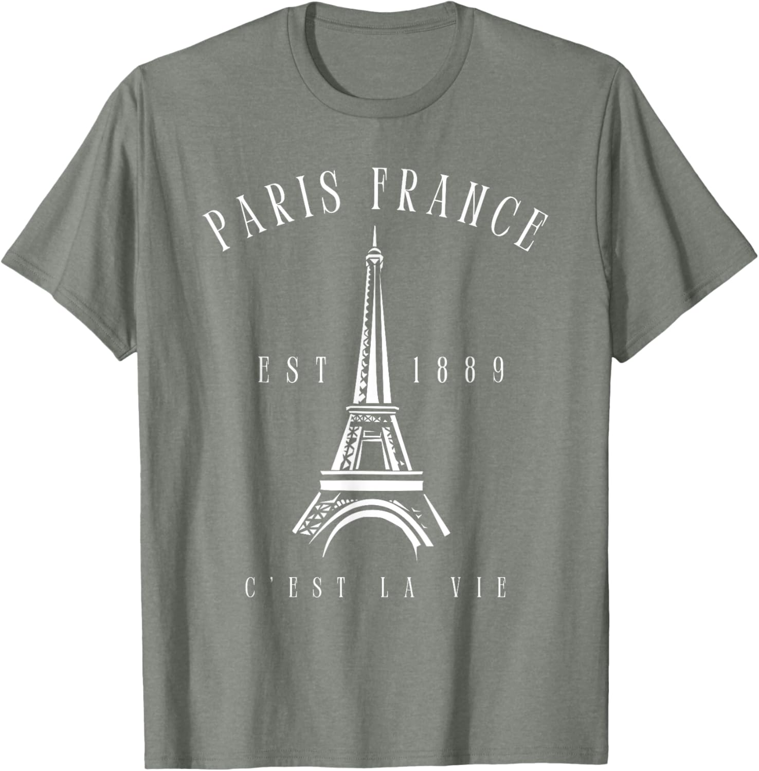 Vintage Paris Tee Shirt with Eiffel Tower C'est la Vie Design - 5