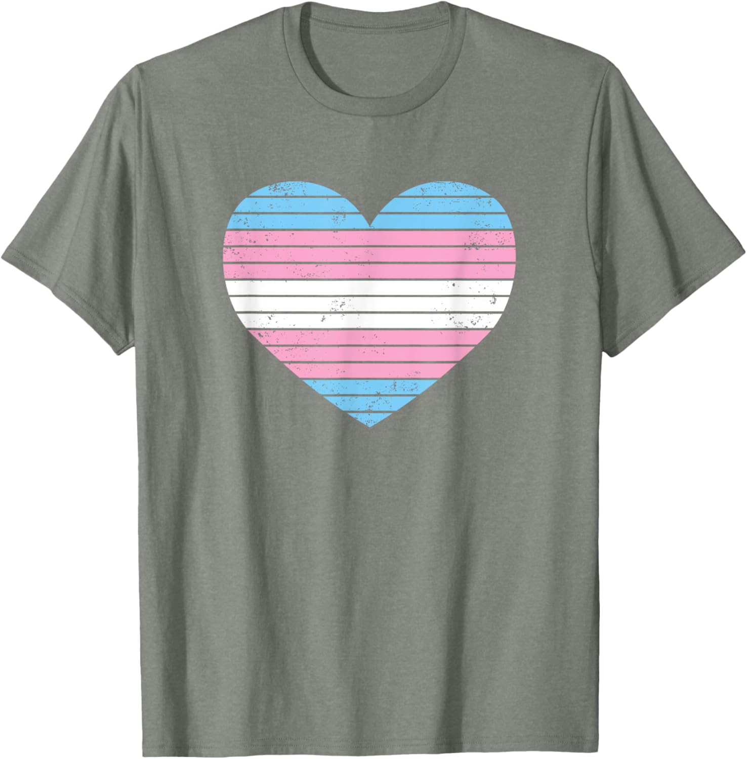 Vintage Heart Transgender Gay Pride Flag T-Shirt for LGBTQIA Supporters - 10