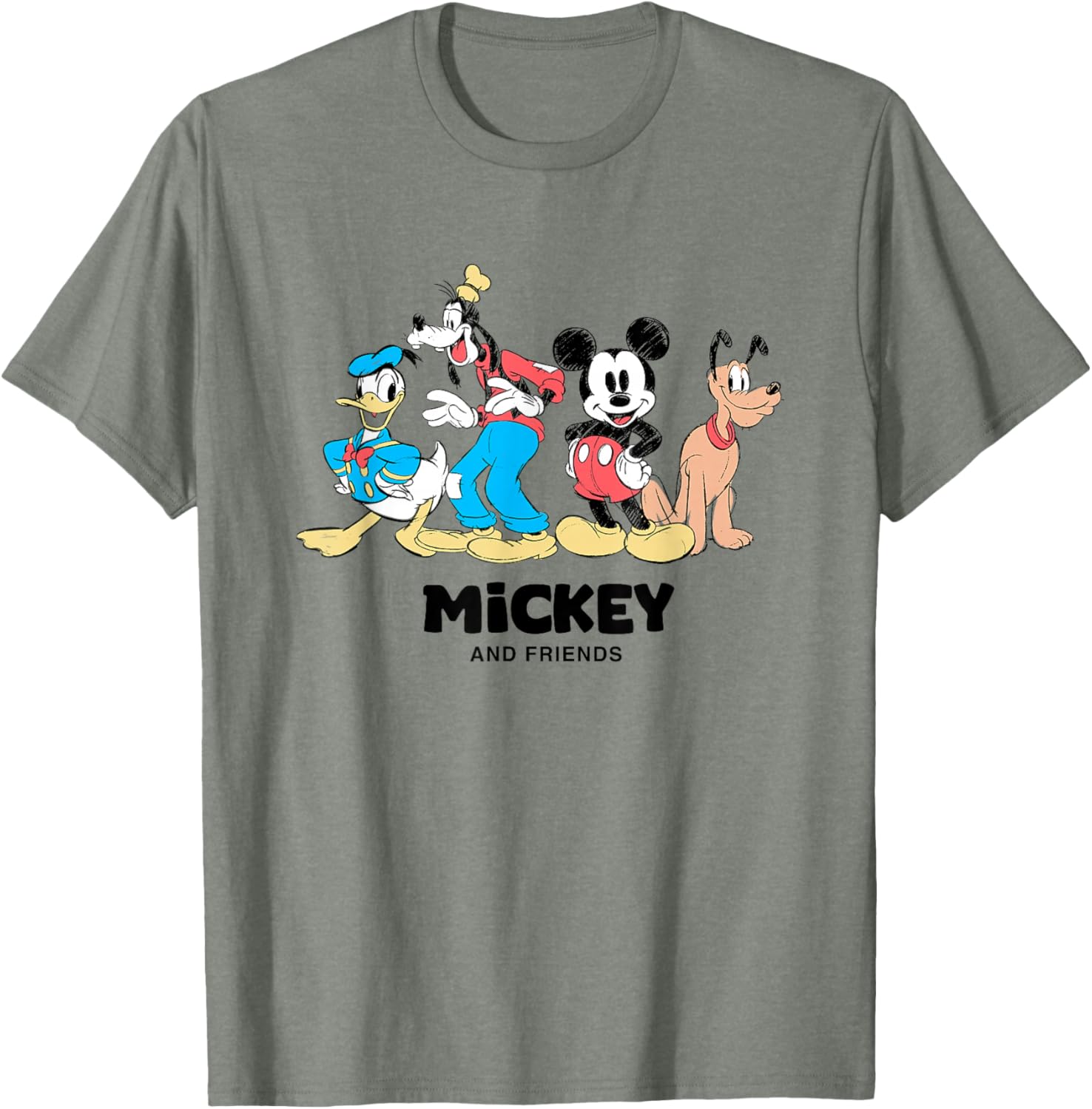 Retro Mickey and Friends T-Shirt Featuring Donald, Goofy, and Pluto - 2