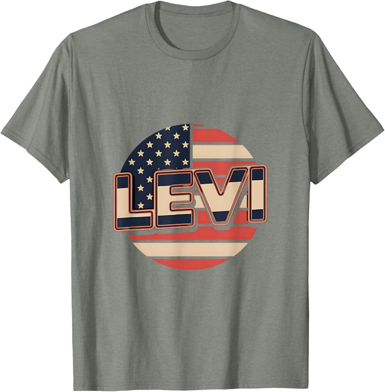 Personalized LEVI USA Flag Patriot T-Shirt for Proud Americans - 6