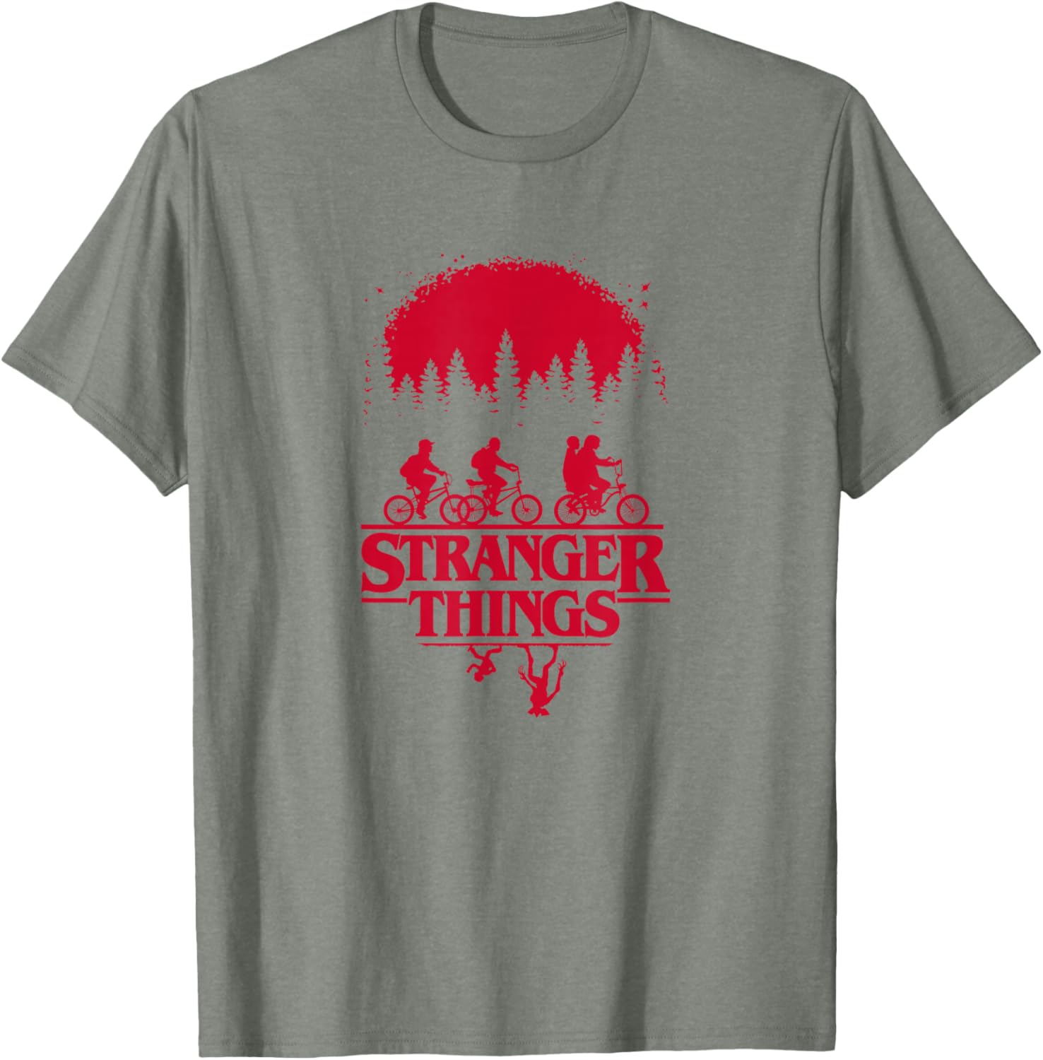 Stranger Things Upside Down Silhouette Group Shot T-Shirt for Fans - 7