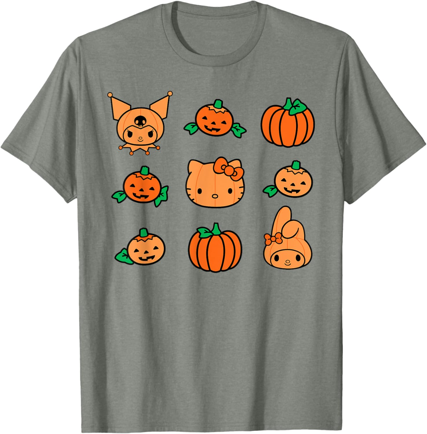 Hello Kitty My Melody Kuromi Pumpkin Halloween T-Shirt for Kids - 1