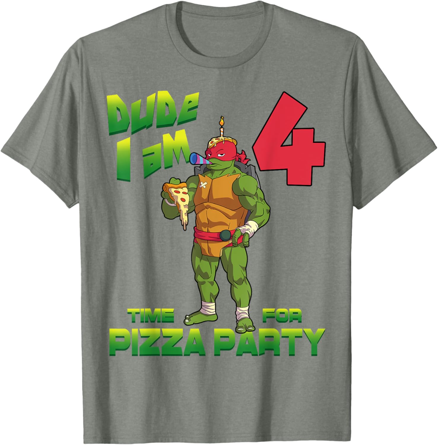 TMNT Raph Pizza Birthday Party T-Shirt for 4 Year Olds - Fun Kid's Clothing - 20