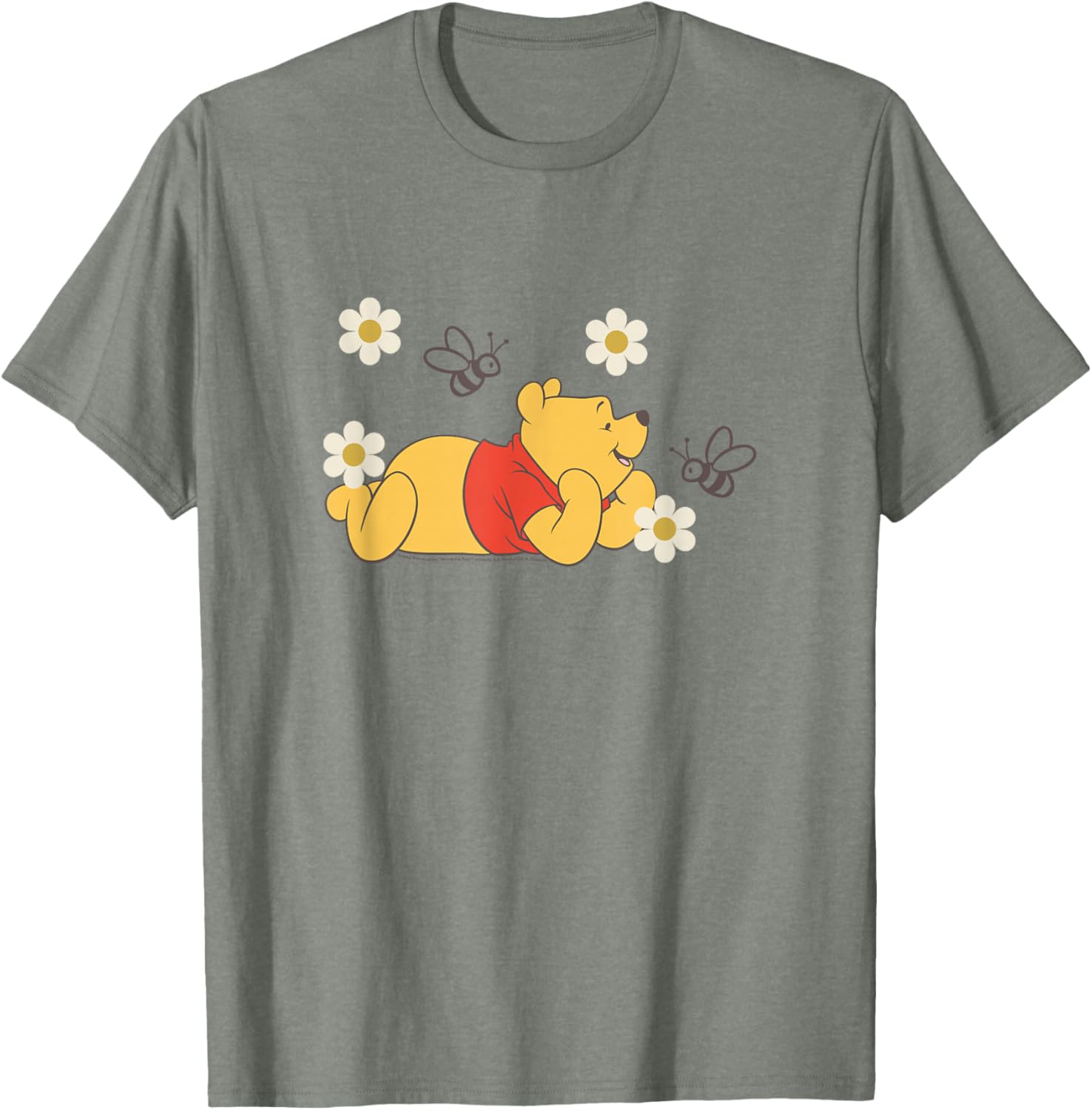 Winnie The Pooh Floral T-Shirt with Bees - Cute Nature-Inspired Apparel - 6