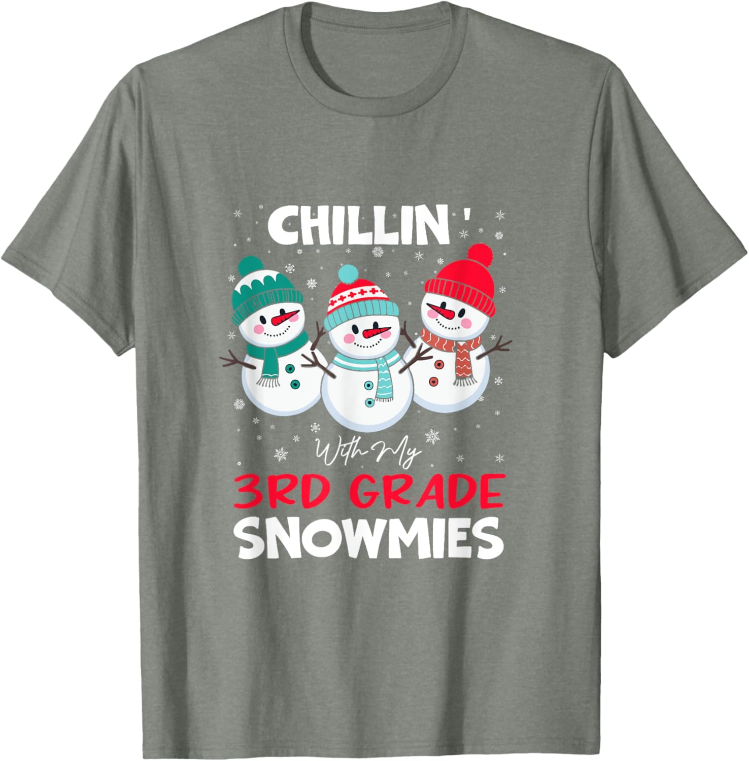 Chillin With My 3rd Grade Snowmies T-Shirt for Kids Fun Winter Wear - 11