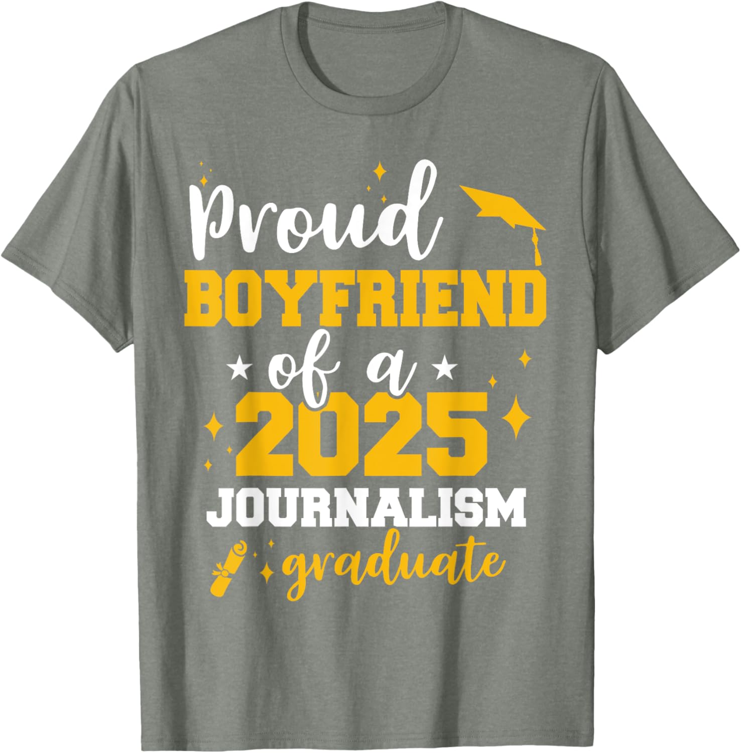 Proud Boyfriend Class of 2025 Journalist Graduate Funny T-Shirt - 9