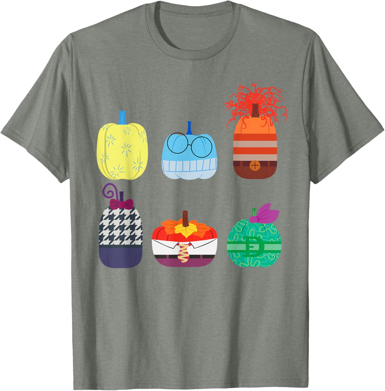 Inside Out 2 Halloween Pumpkin Grid T-Shirt for Fun Fall Fashion - 6