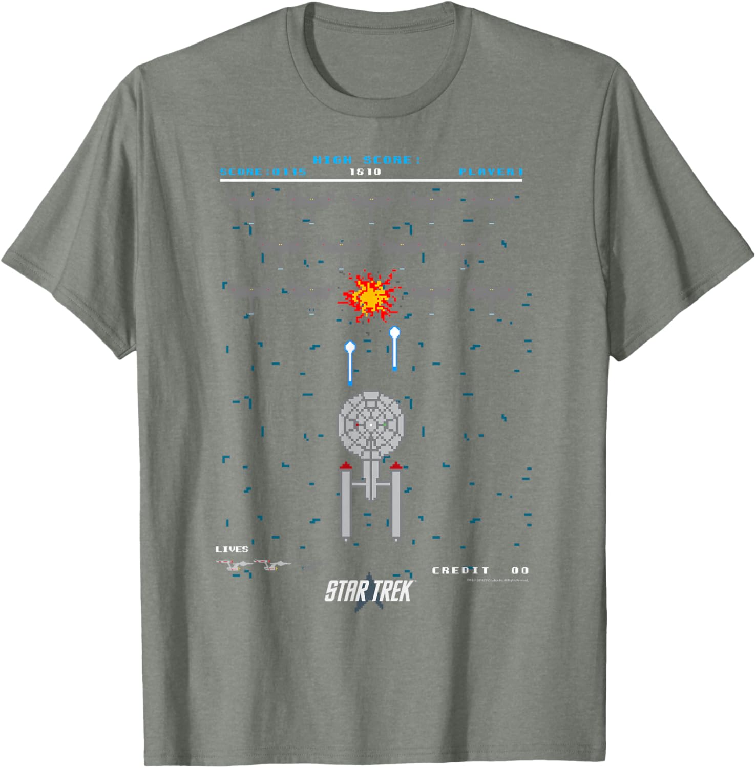 Star Trek Original Series Pixel Space Battle T-Shirt for Fans - 7