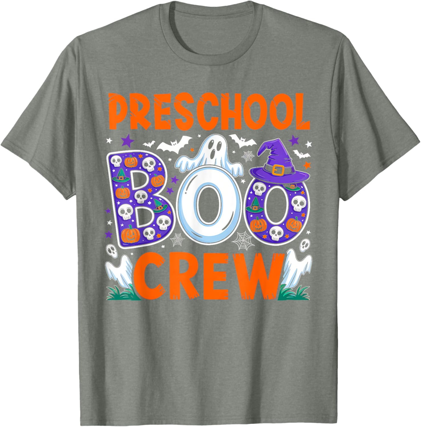 Funny Halloween T-Shirt for Preschool Teachers and Students Boo Crew - 5