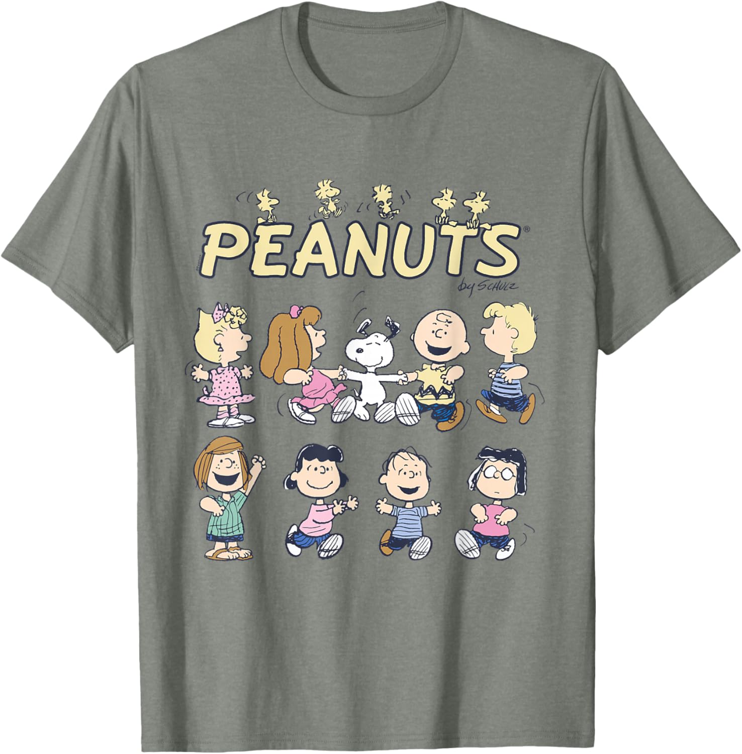 Peanuts Snoopy and Friends Dancing Short Sleeve T-Shirt for Fun Style - 6