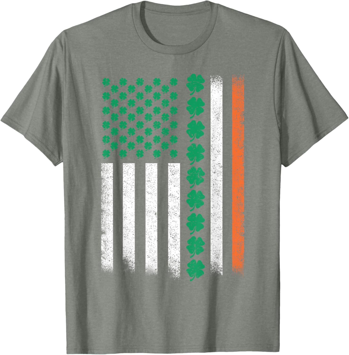 Vintage American Flag St Patricks Day Lucky Shamrock T-Shirt for All - 16