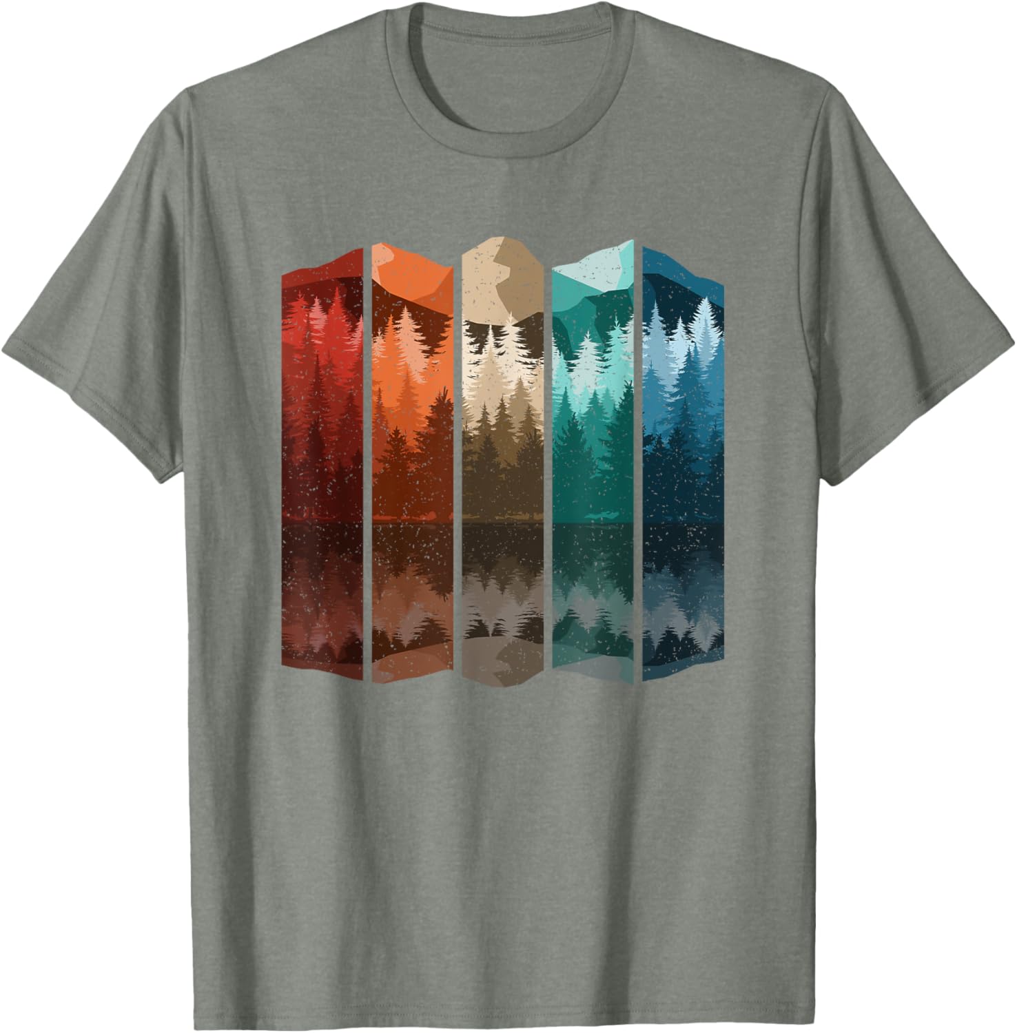 Vintage Mountain Forest Tree T-Shirt for Men - Retro Nature Style Apparel - 4