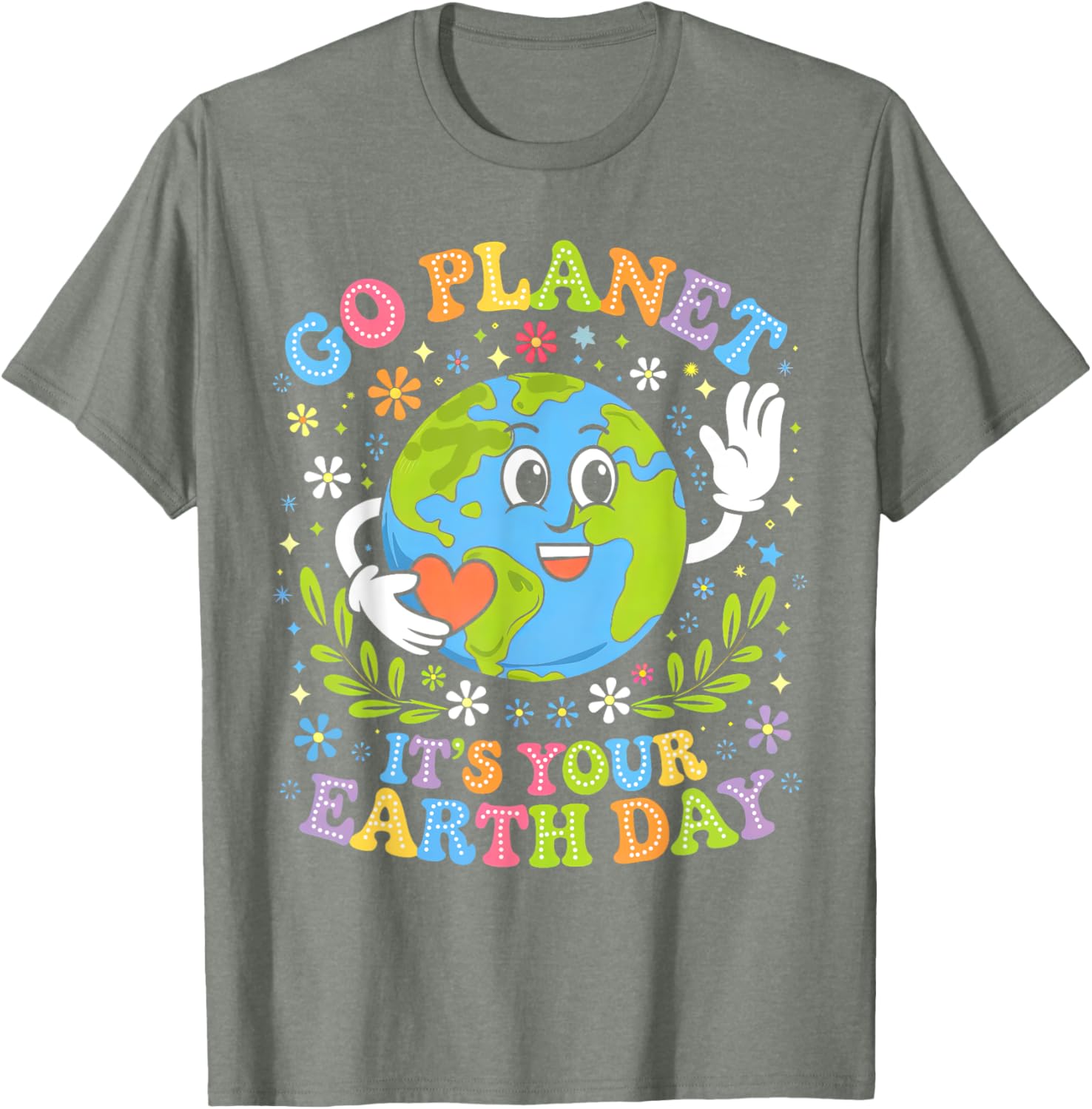 Groovy Go Planet Earth Day 2025 Teacher Kids T-Shirt for Fun Learning - 16