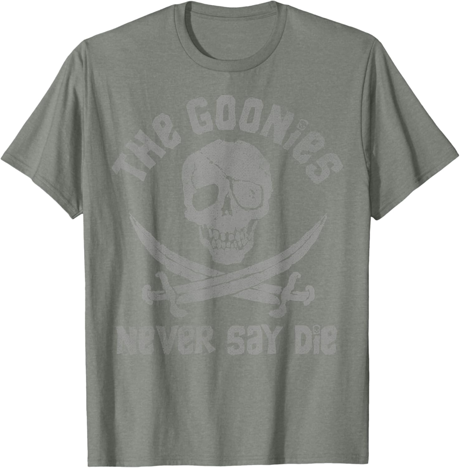 The Goonies Never Say Die Distressed Skull Swords Logo T-Shirt - 11