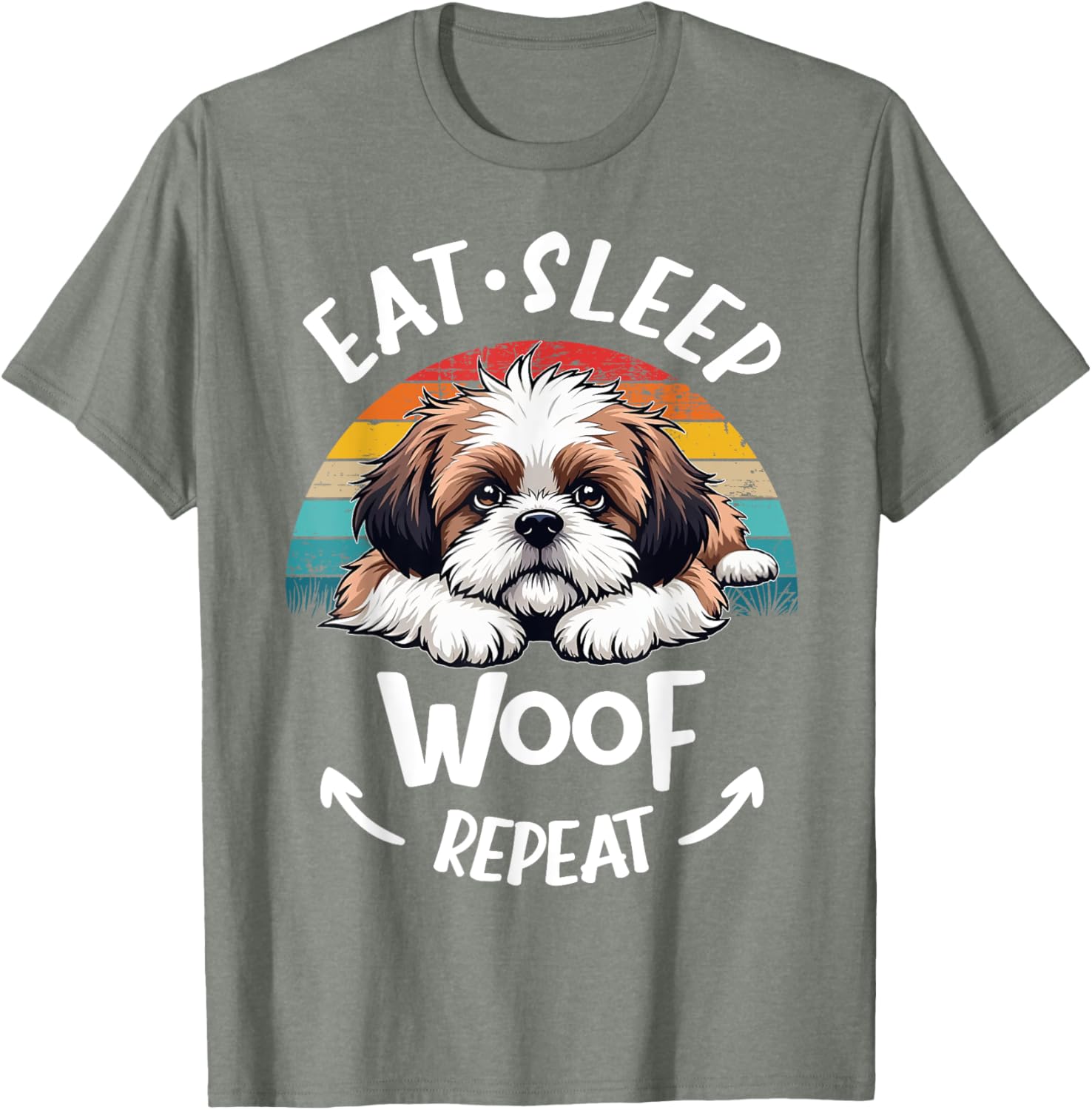 Shih Tzu Eat Sleep Repeat Fun T-Shirt for Men and Women - 5
