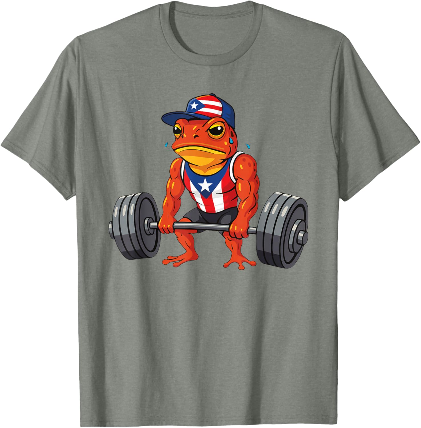Taino Coqui Frog Gym Training T-Shirt with Puerto Rico Flag Design - 25