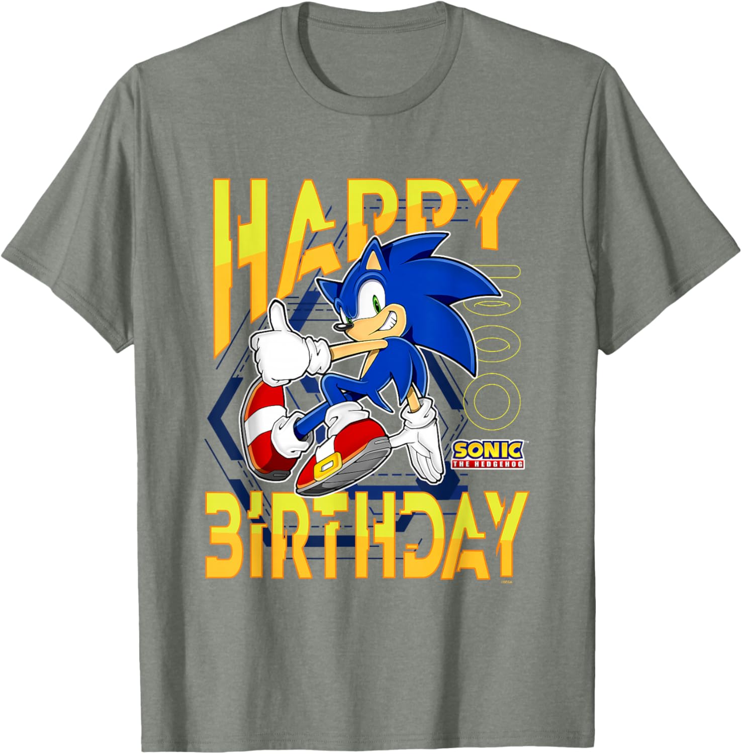 Sonic The Hedgehog Birthday T-Shirt with Thumbs Up Logo for Kids - 4