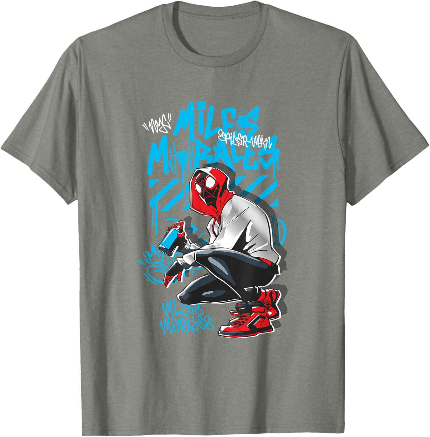 Spider-Man Graffiti Spray Tag T-Shirt for Marvel Fans - Stylish Apparel - 4