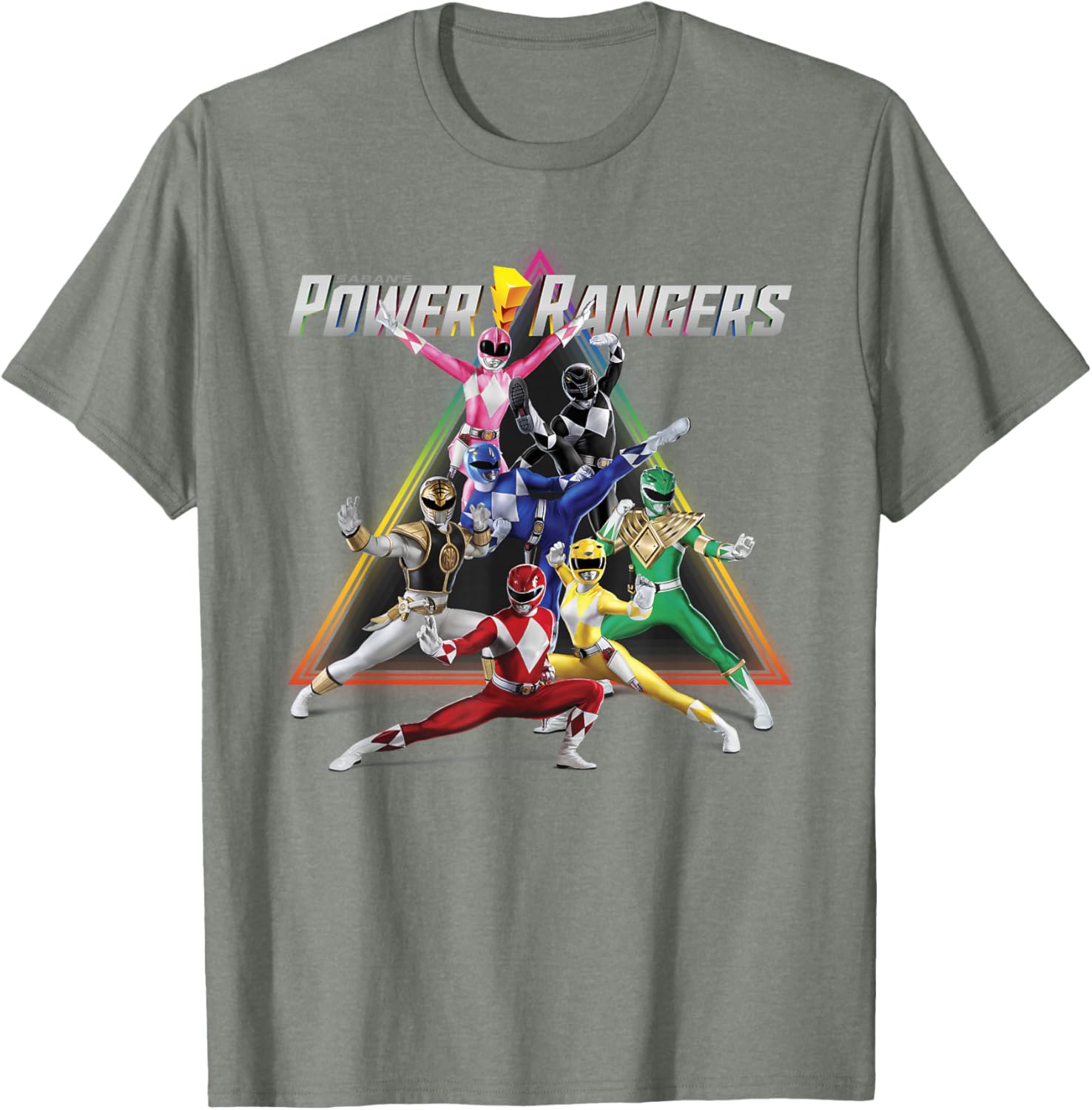 Power Rangers Rainbow Pyramid Retro T-Shirt for Fans and Collectors - 5