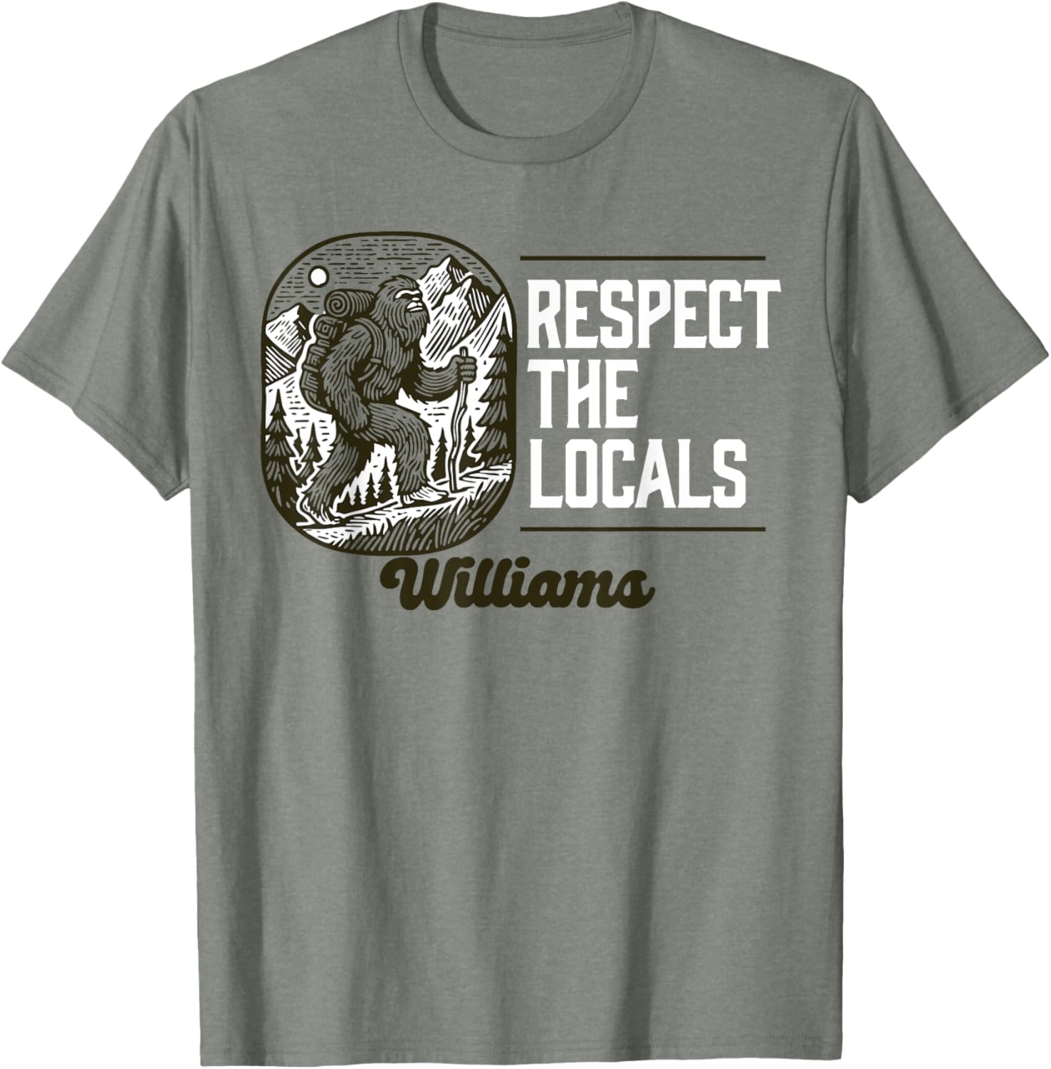 Williams Respect the Locals Bigfoot Hiking T-Shirt for Adventure Lovers - 2