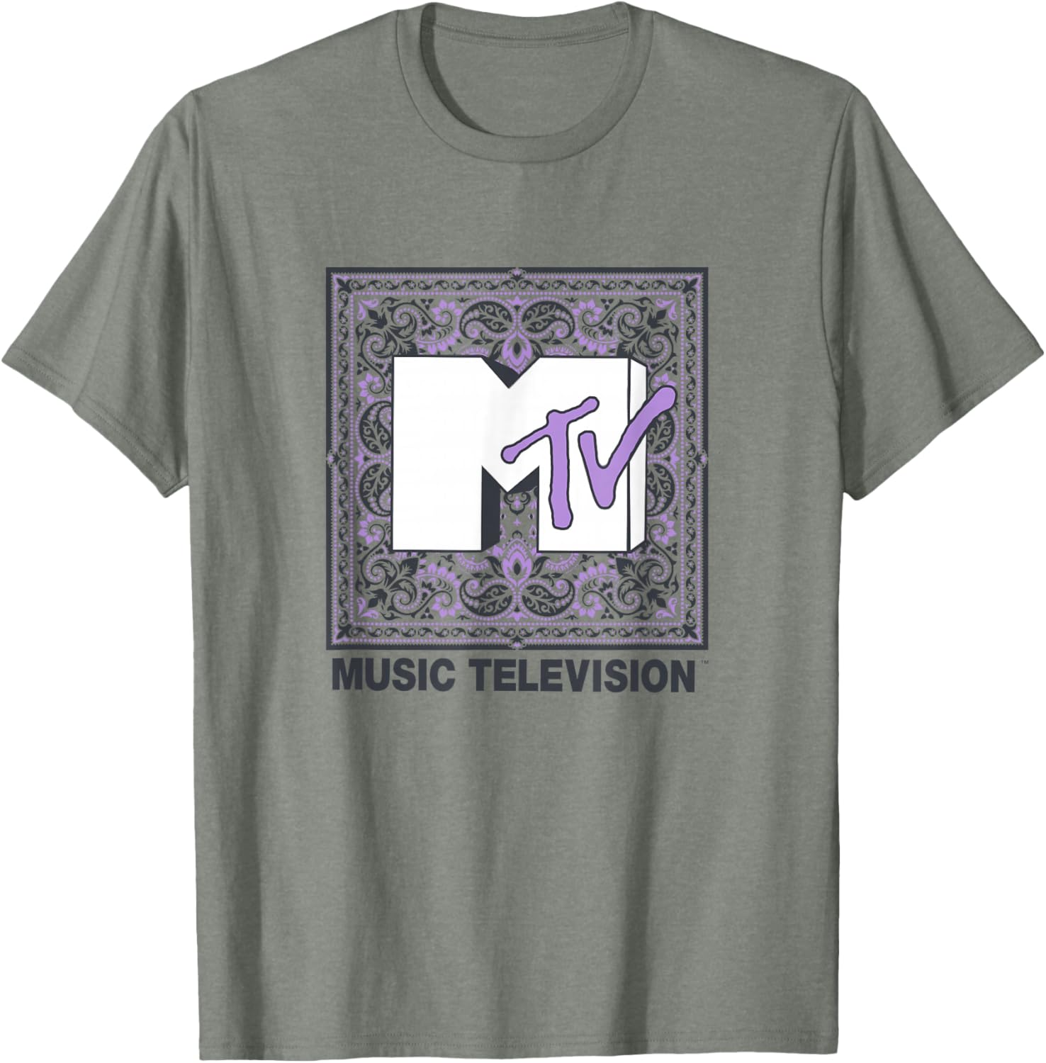 Vintage MTV Purple Paisley Logo T-Shirt for Trendy Music Lovers - 2