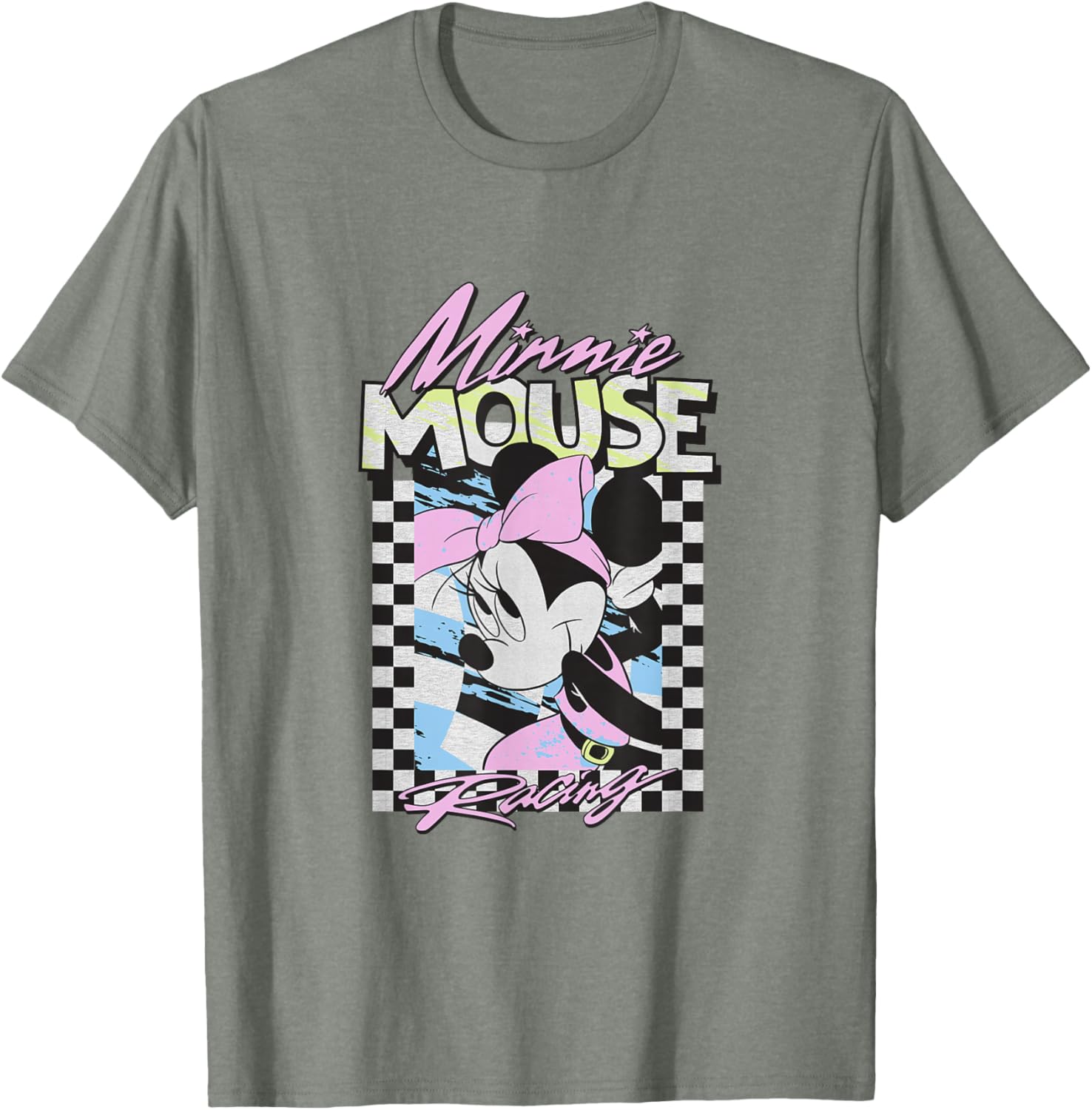 Retro Mickey and Friends Checkered Flag T-Shirt for Fun Racing Fans - 7