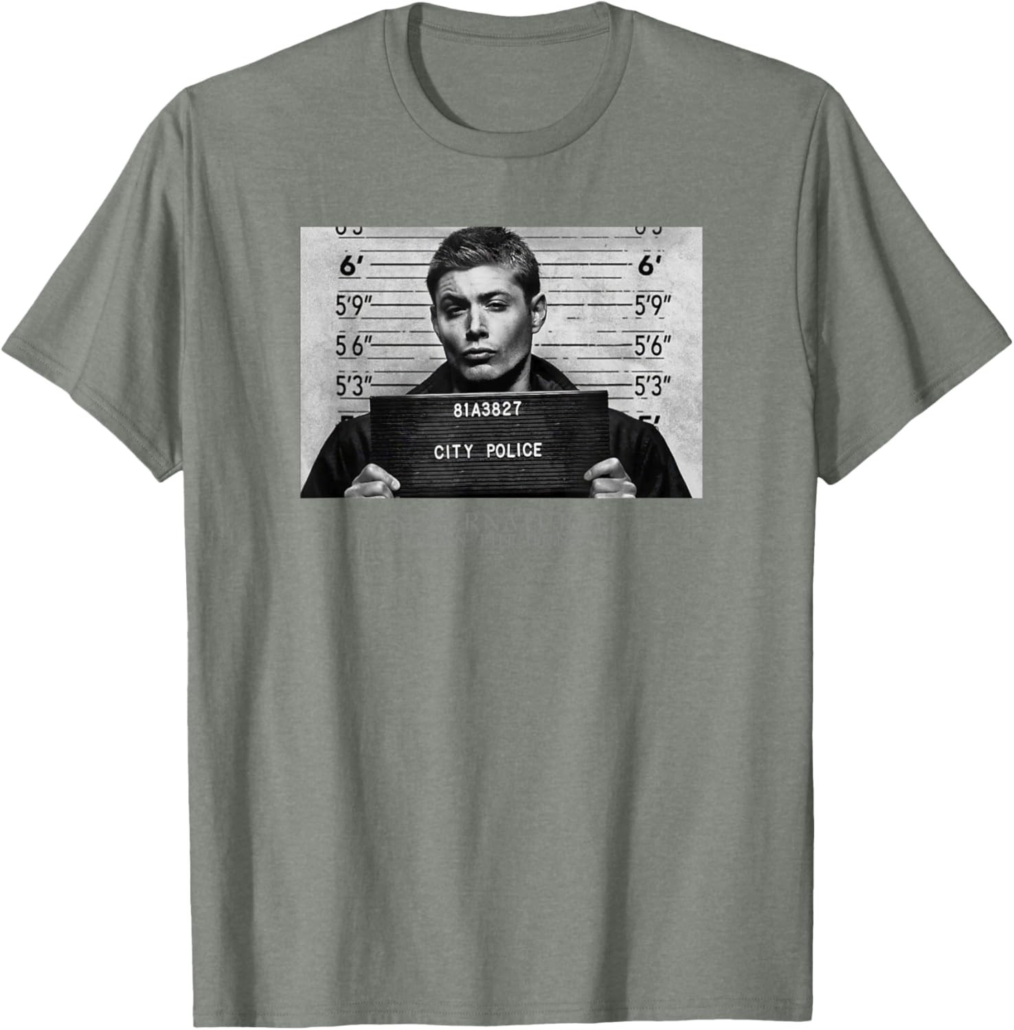 Supernatural Dean Winchester Mugshot Portrait T-Shirt for Fans - 8