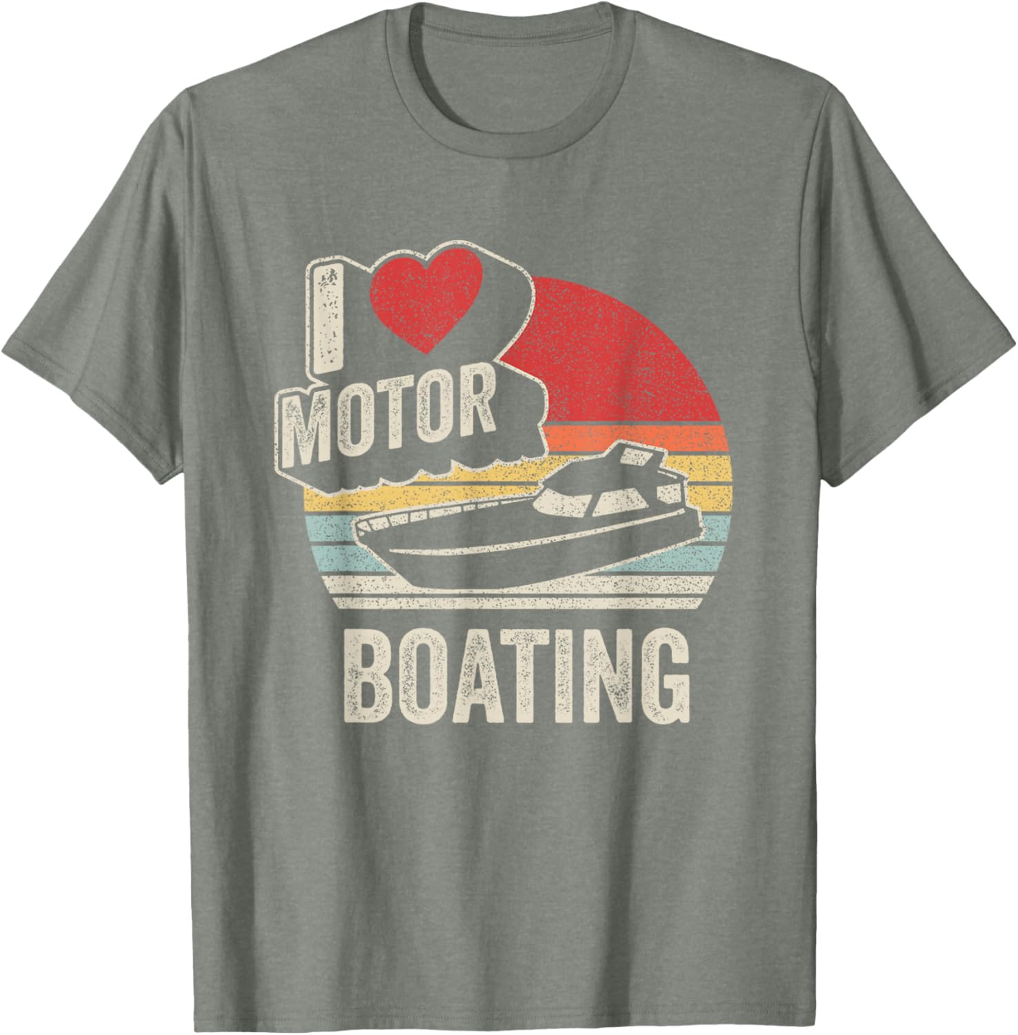 Vintage Retro I Love Motor Boating Funny T-Shirt for Boaters and Enthusiasts - 16