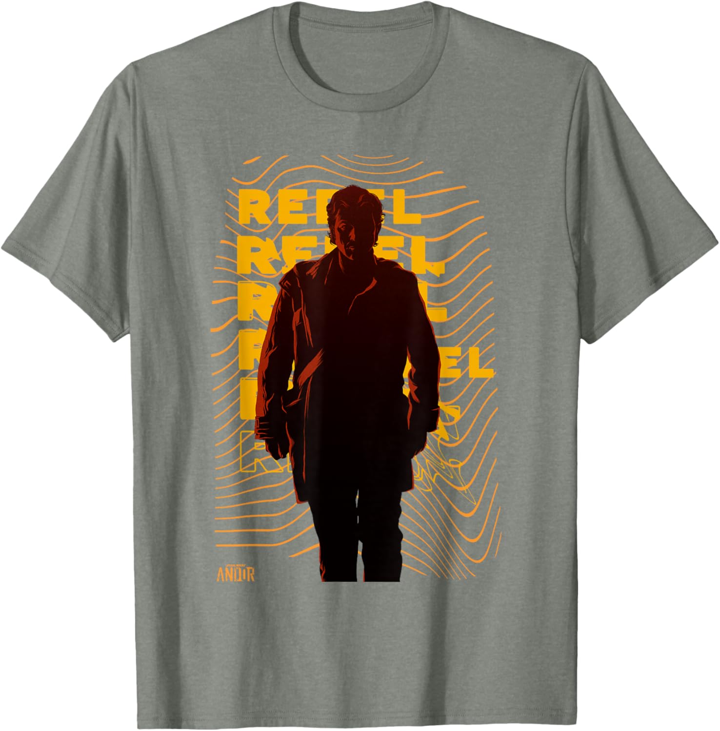 Vintage Star Wars Andor Rebel Silhouette Distressed T-Shirt for Fans - 5
