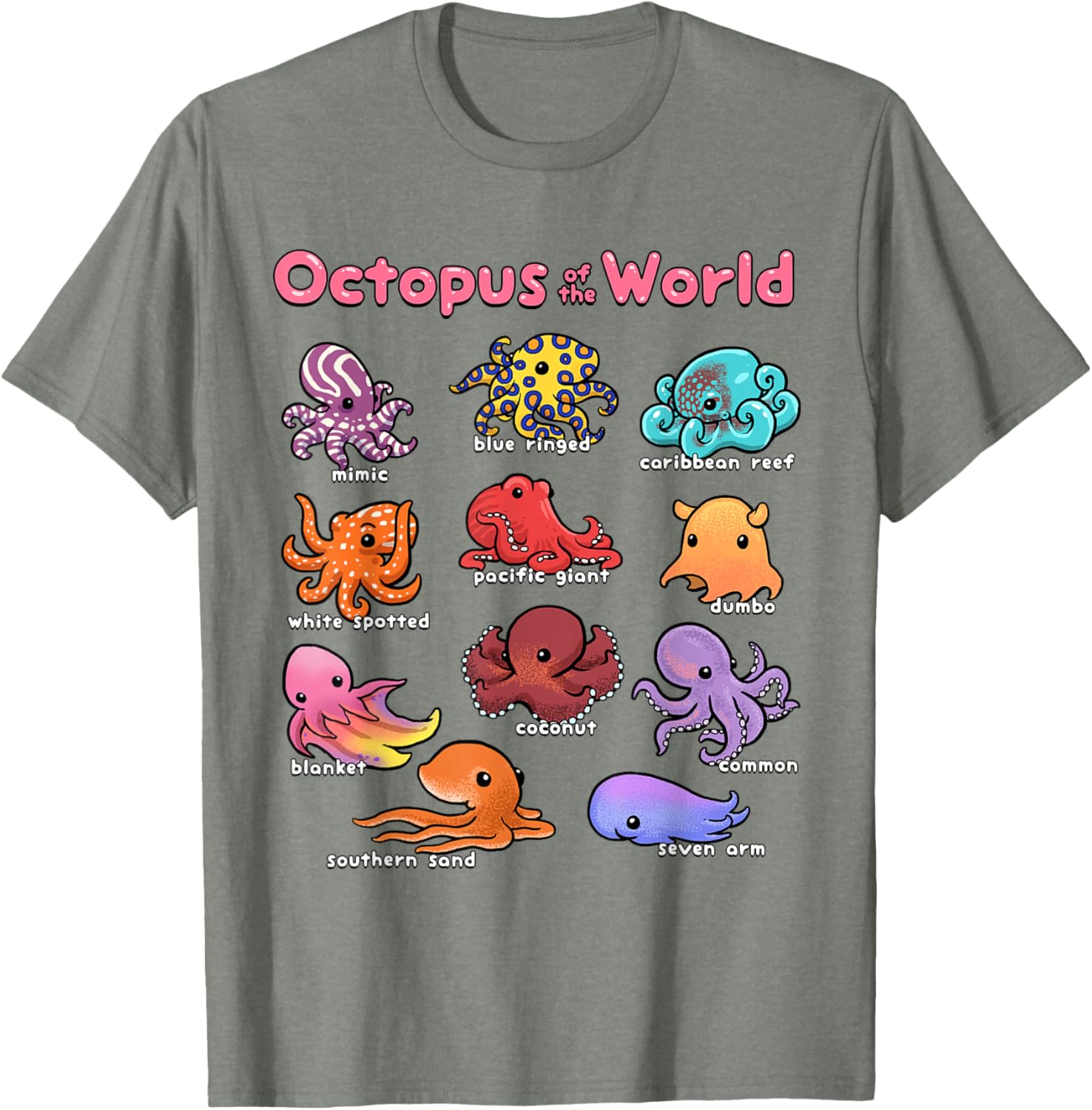 Octopus Sea Animals T-Shirt for Marine Life Lovers and Ocean Enthusiasts - 16