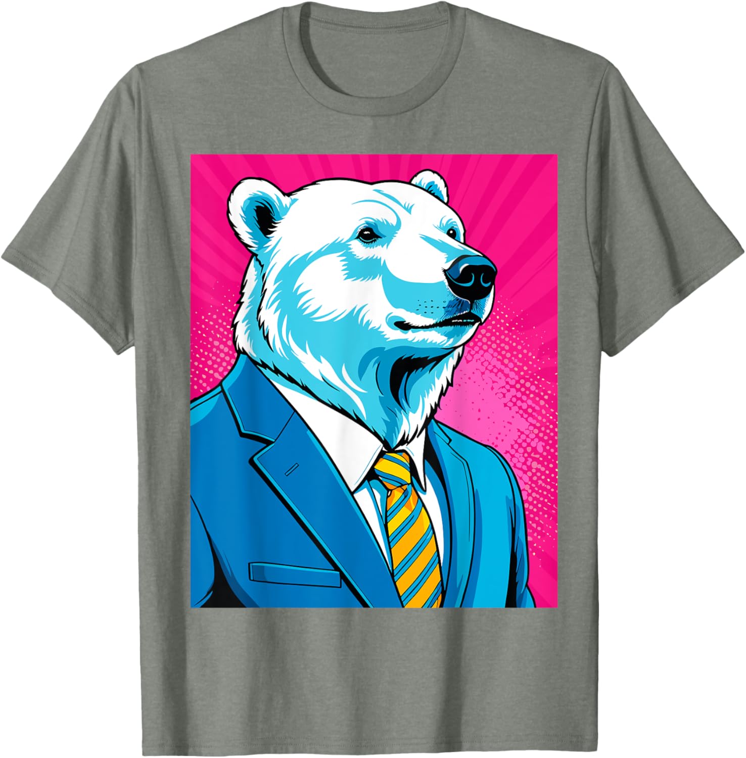 Pop Art Polar Bear in Suit T-Shirt for Fun and Unique Fashion - 11
