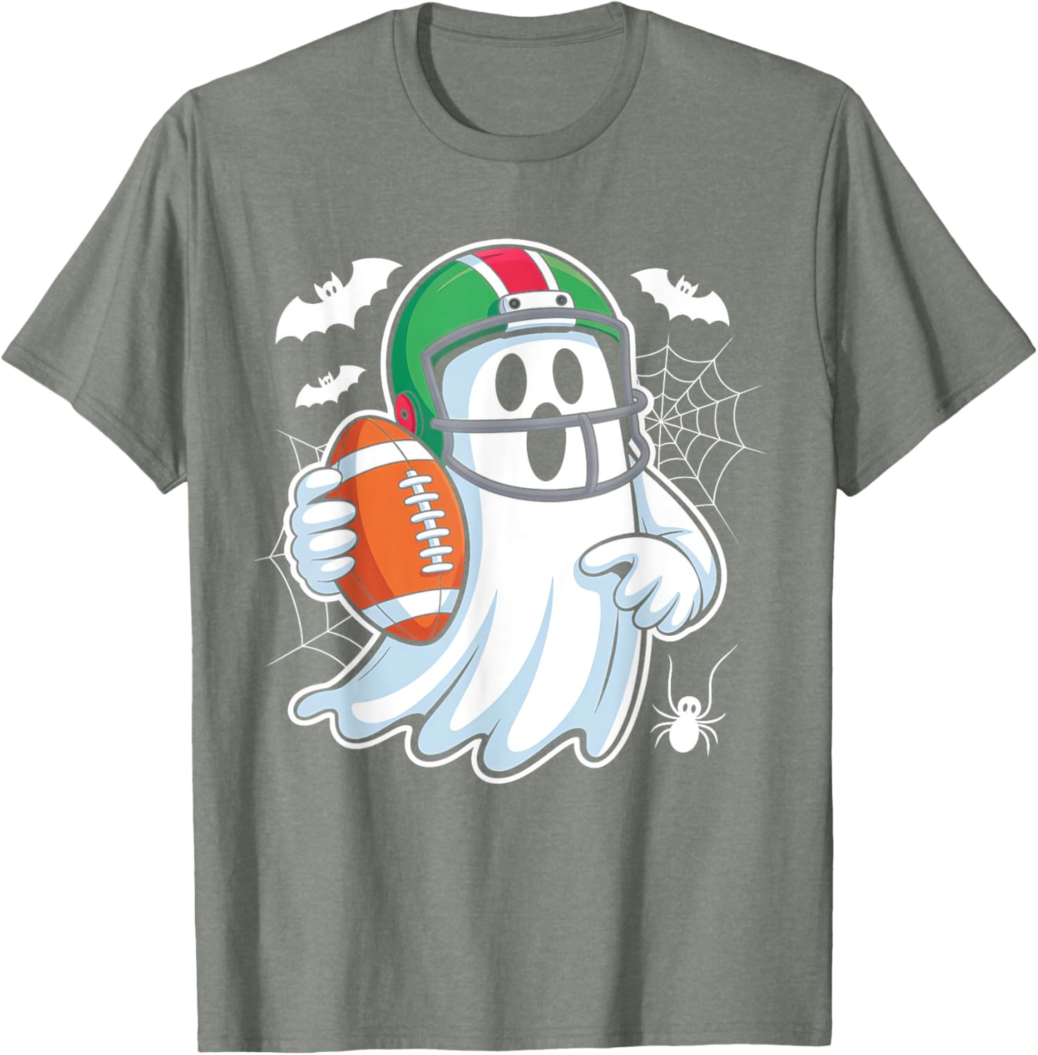 Funny Boo Ghost Playing Football Halloween T-Shirt for Spooky Fun - 5