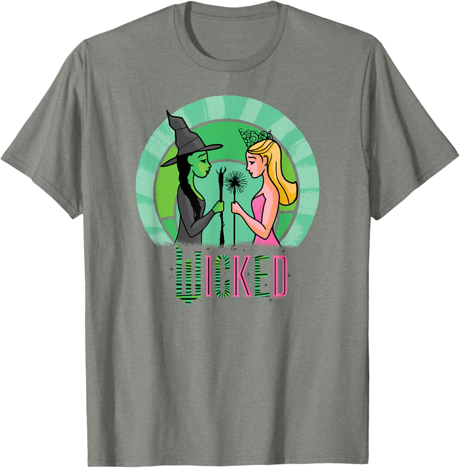 Wicked Glinda and Elphaba Sketched T-Shirt for Fans of the Musical - 3