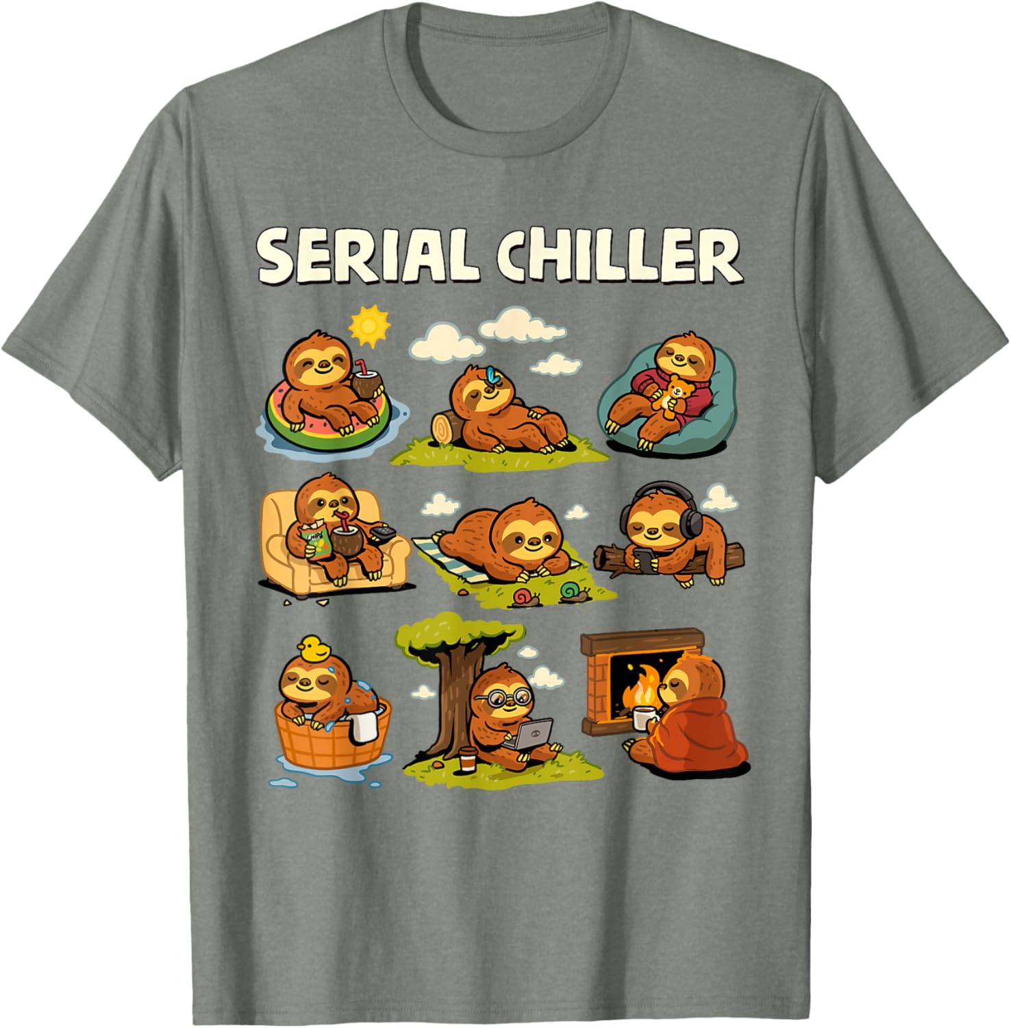 Serial Sloth Chiller T-Shirt for Relaxed Retirement and Lazy Days - 20
