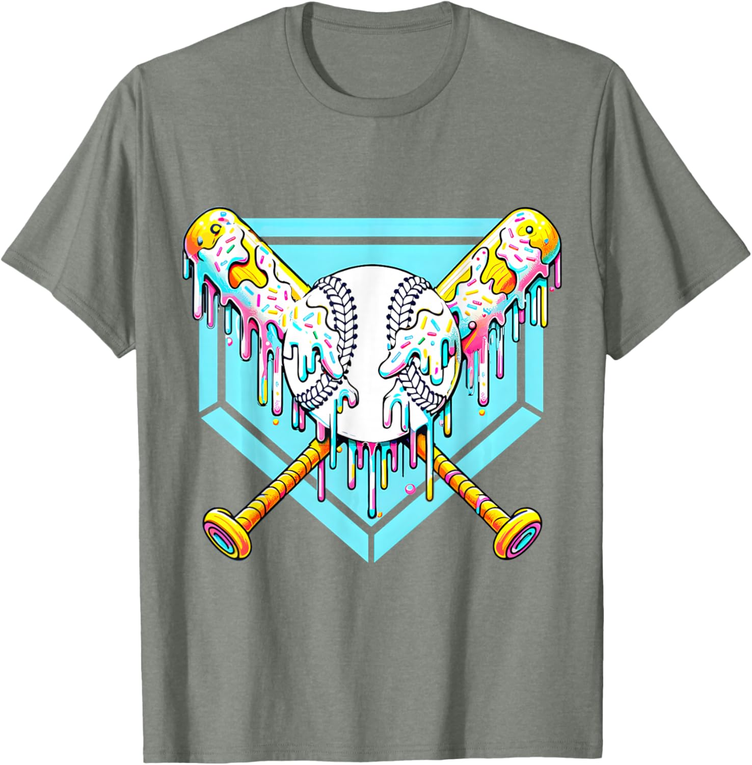 Youth Baseball Drip Ice Cream T-Shirt Fun Apparel for Young Athletes - 2